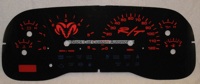 98-99 Dakota Custom High Gloss Black Gauge Face